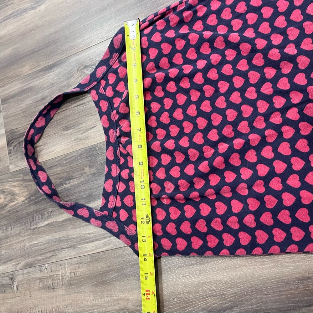Pink Heart Print Navy Halter Tank Top - Picture 3 of 4